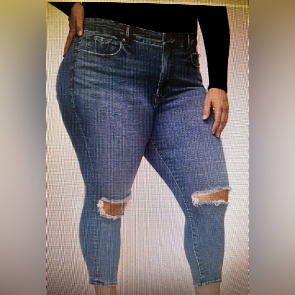 Good American Good Legs Crop Skinny High Rise Women 22/27 Denim Jean - Picture 6 of 10